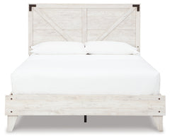 Shawburn Whitewash Queen Crossbuck Panel Platform Bed - Ornate Home