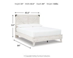 Shawburn Whitewash Queen Crossbuck Panel Platform Bed - Ornate Home