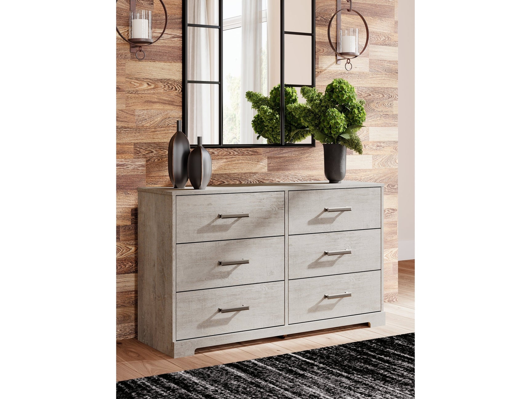 Shawburn Whitewash Six Drawer Dresser - Ornate Home