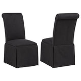 Shawna Black Upholstered Skirted Side Chair (Set of 2) - Ornate Home