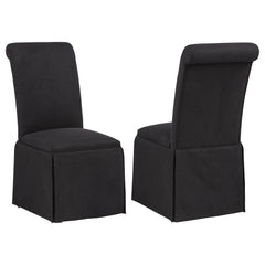 Shawna Black Upholstered Skirted Side Chair (Set of 2) - Ornate Home