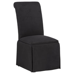 Shawna Black Upholstered Skirted Side Chair (Set of 2) - Ornate Home