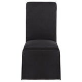 Shawna Black Upholstered Skirted Side Chair (Set of 2) - Ornate Home