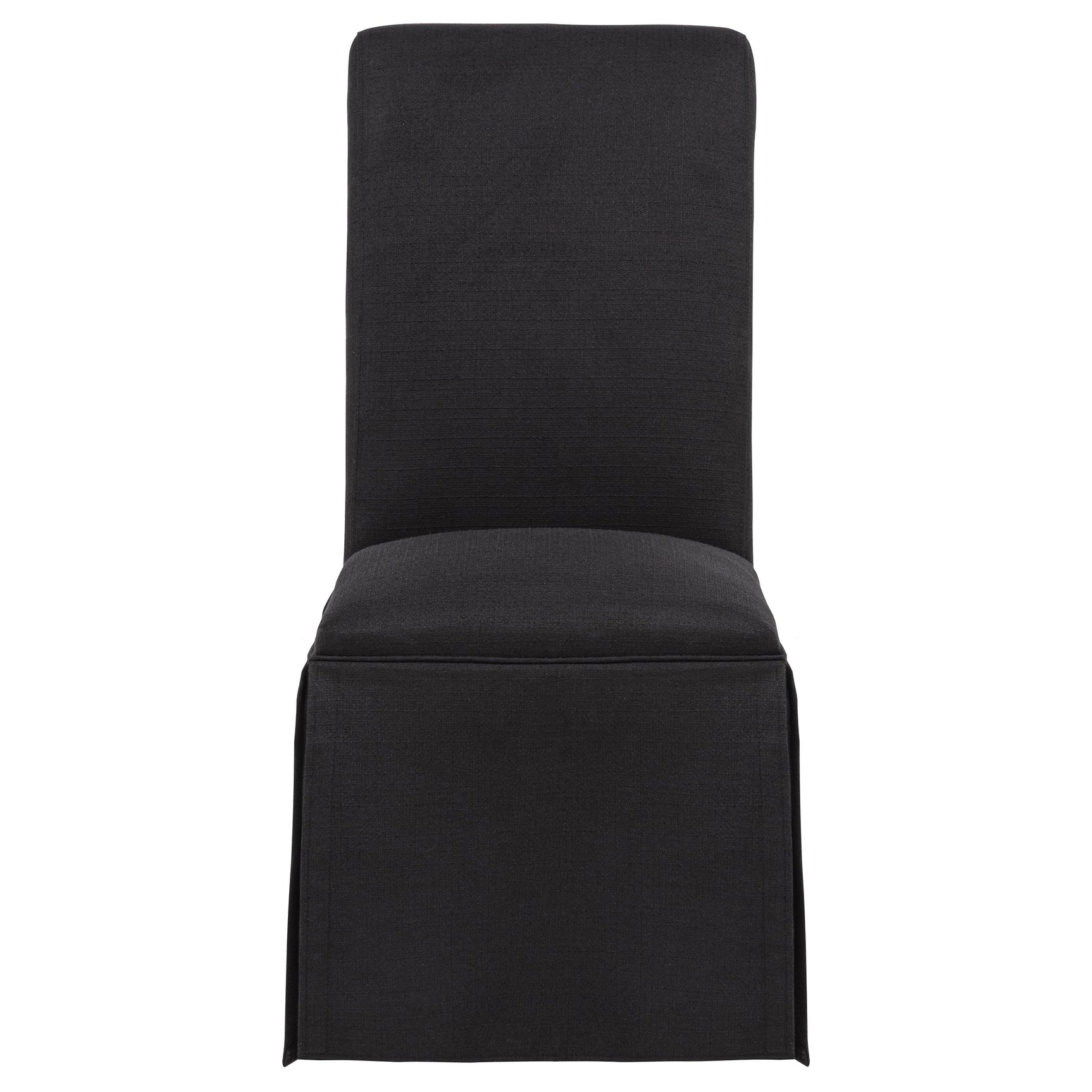Shawna Black Upholstered Skirted Side Chair (Set of 2) - Ornate Home
