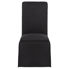 Shawna Black Upholstered Skirted Side Chair (Set of 2) - Ornate Home