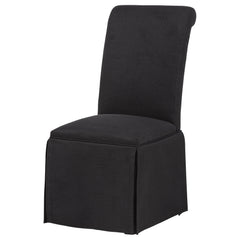 Shawna Black Upholstered Skirted Side Chair (Set of 2) - Ornate Home