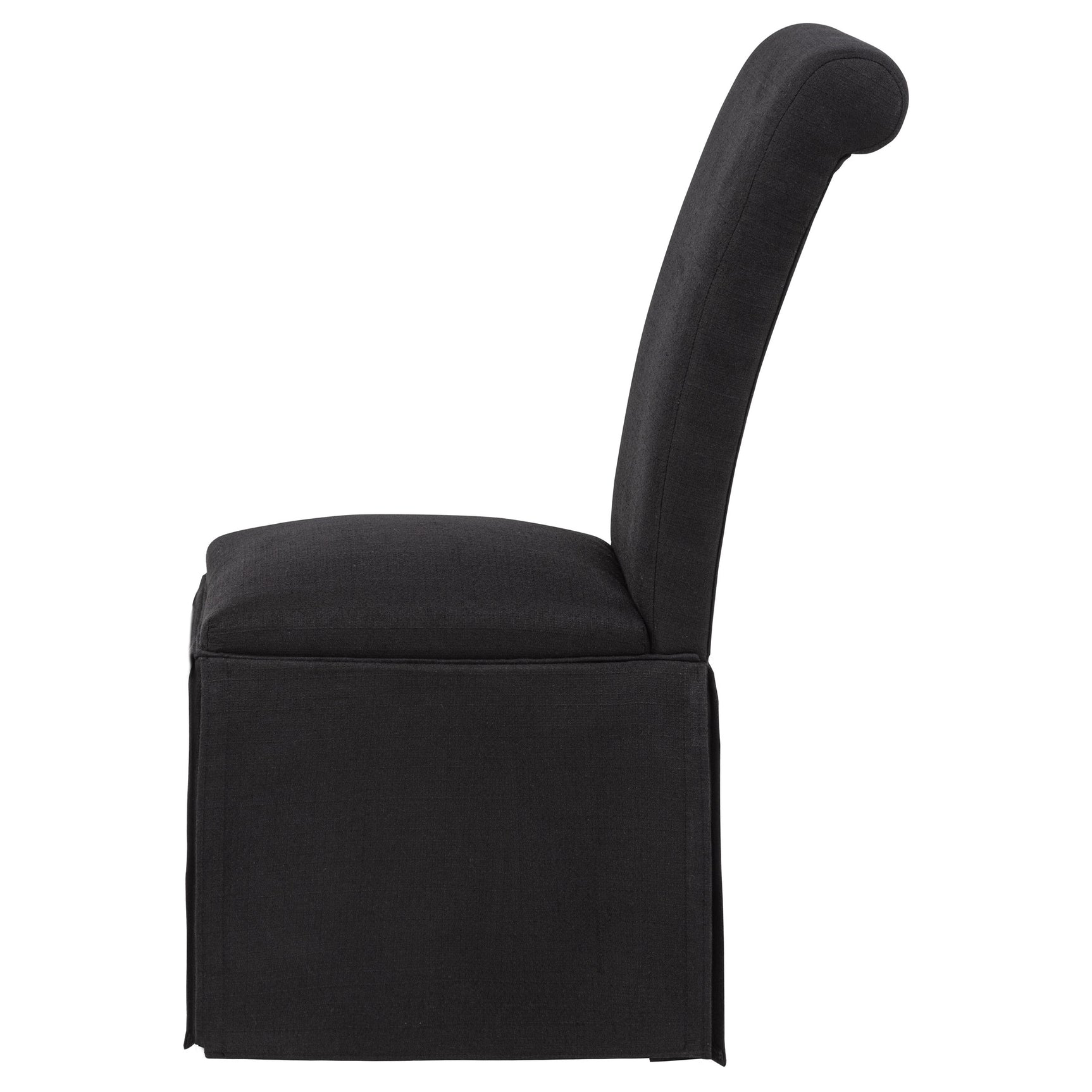 Shawna Black Upholstered Skirted Side Chair (Set of 2) - Ornate Home