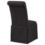 Shawna Black Upholstered Skirted Side Chair (Set of 2) - Ornate Home