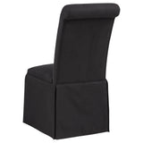 Shawna Black Upholstered Skirted Side Chair (Set of 2) - Ornate Home