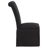 Shawna Black Upholstered Skirted Side Chair (Set of 2) - Ornate Home