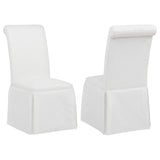 Shawna White Upholstered Skirted Side Chair (Set of 2) - Ornate Home