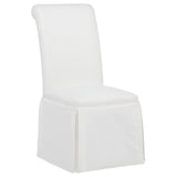 Shawna White Upholstered Skirted Side Chair (Set of 2) - Ornate Home