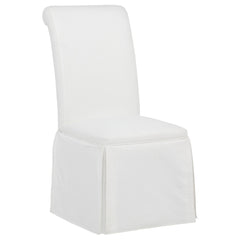 Shawna White Upholstered Skirted Side Chair (Set of 2) - Ornate Home