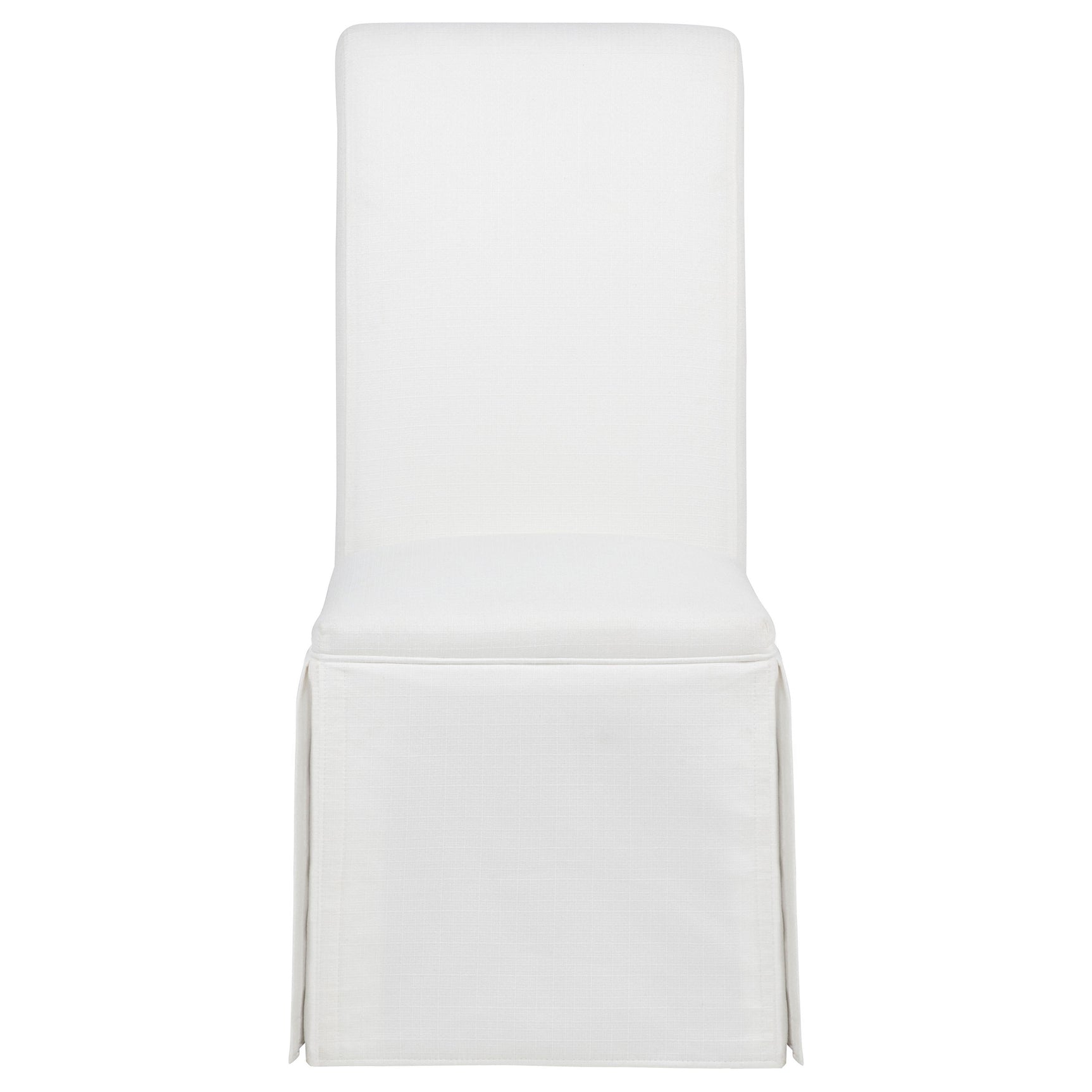 Shawna White Upholstered Skirted Side Chair (Set of 2) - Ornate Home