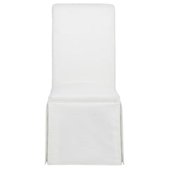 Shawna White Upholstered Skirted Side Chair (Set of 2) - Ornate Home