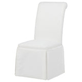 Shawna White Upholstered Skirted Side Chair (Set of 2) - Ornate Home
