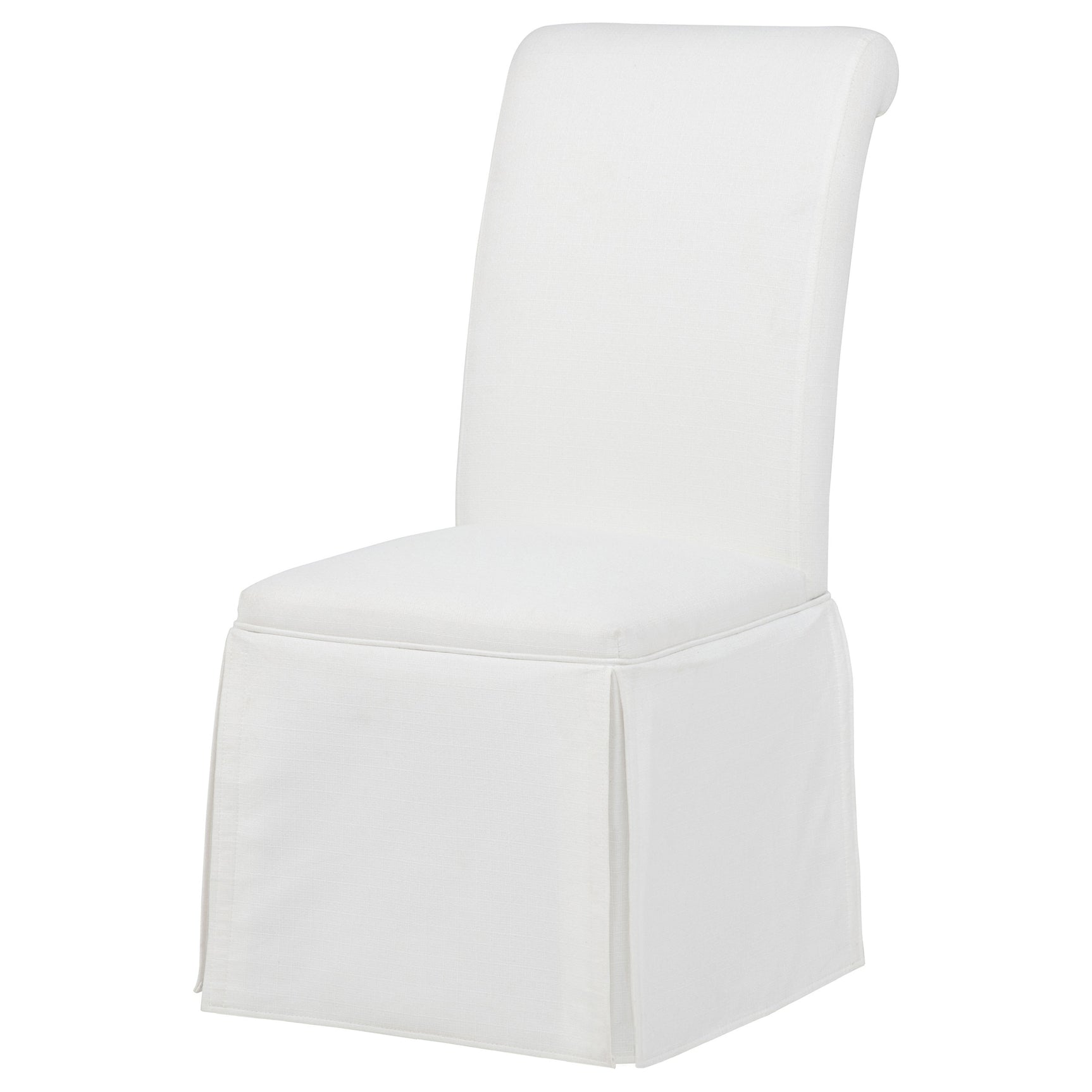 Shawna White Upholstered Skirted Side Chair (Set of 2) - Ornate Home