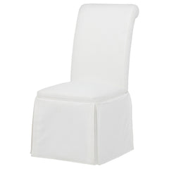 Shawna White Upholstered Skirted Side Chair (Set of 2) - Ornate Home