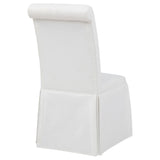 Shawna White Upholstered Skirted Side Chair (Set of 2) - Ornate Home