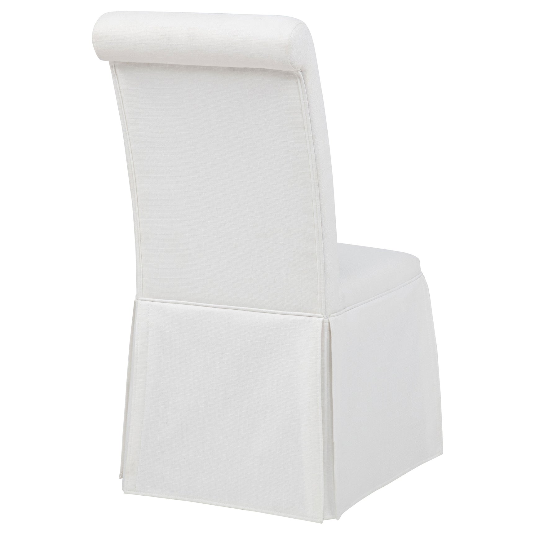 Shawna White Upholstered Skirted Side Chair (Set of 2) - Ornate Home