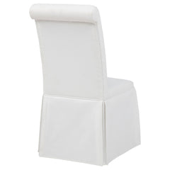 Shawna White Upholstered Skirted Side Chair (Set of 2) - Ornate Home