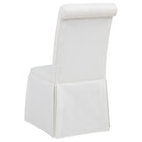 Shawna White Upholstered Skirted Side Chair (Set of 2) - Ornate Home