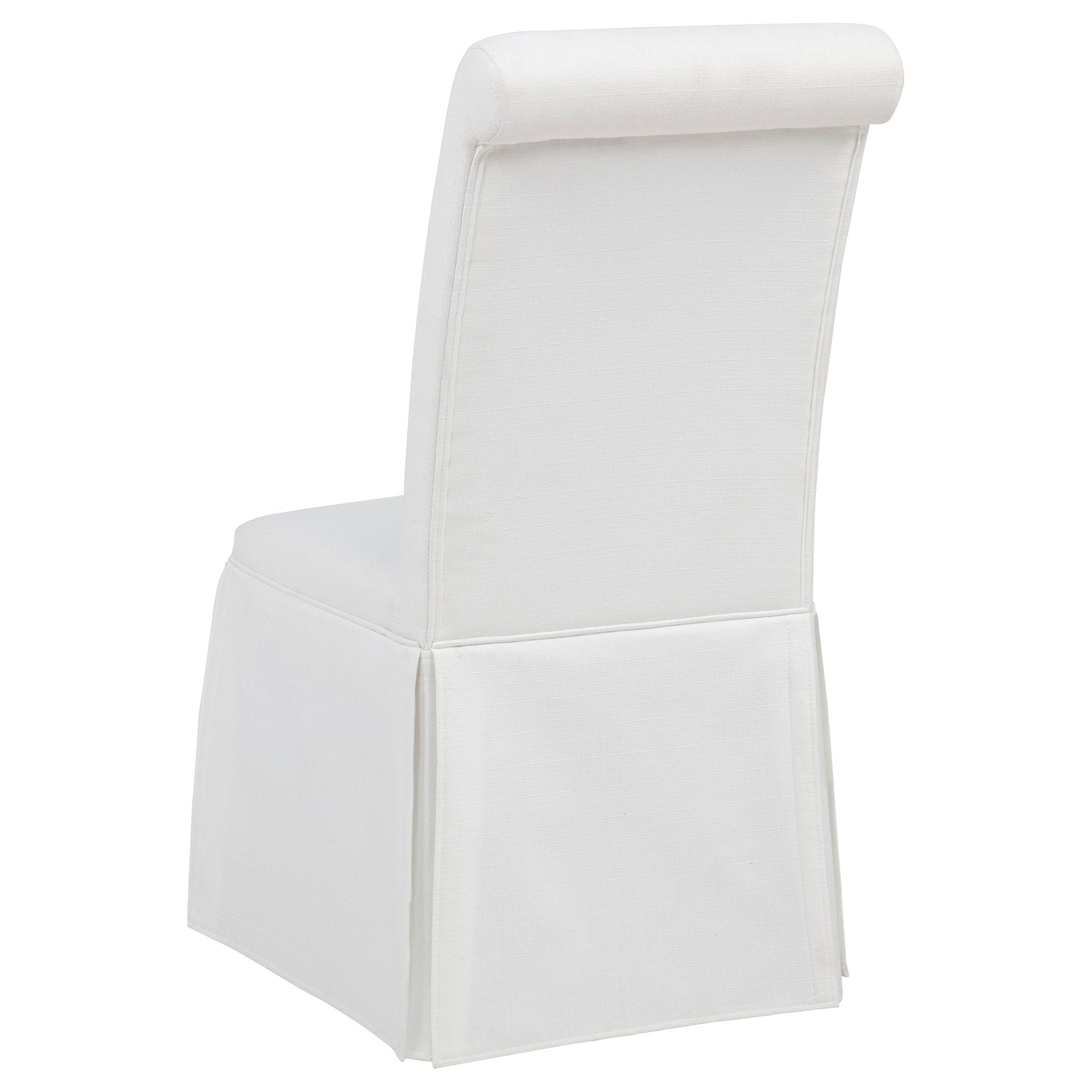 Shawna White Upholstered Skirted Side Chair (Set of 2) - Ornate Home