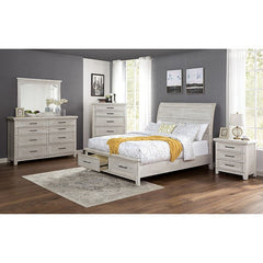 Shawnette Antique White Cal.King Bed - Ornate Home