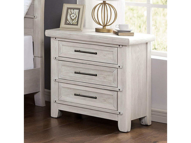 Shawnette Antique White Nightstand - Ornate Home