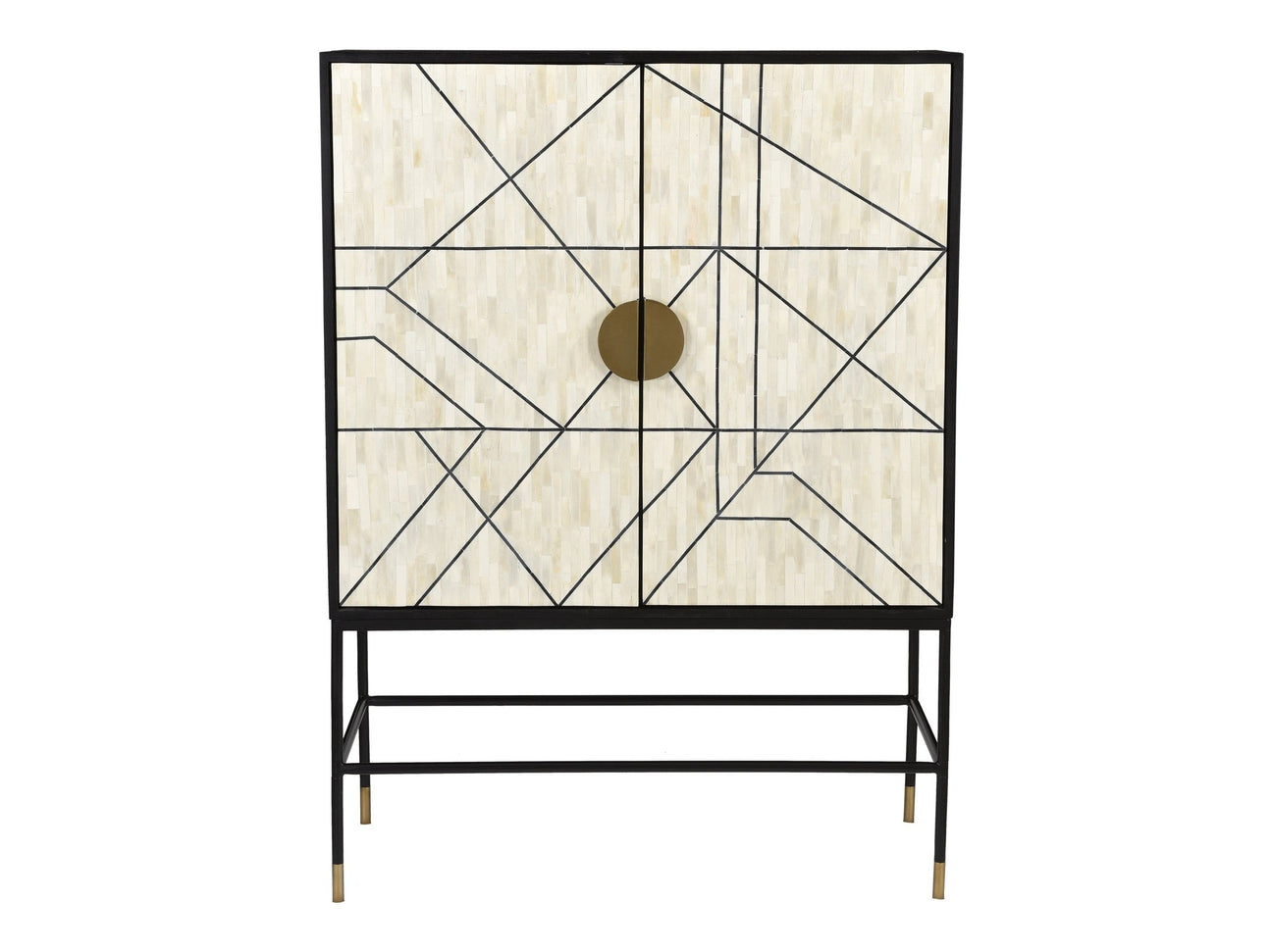 Shaws Cream/Black Cabinet - Ornate Home