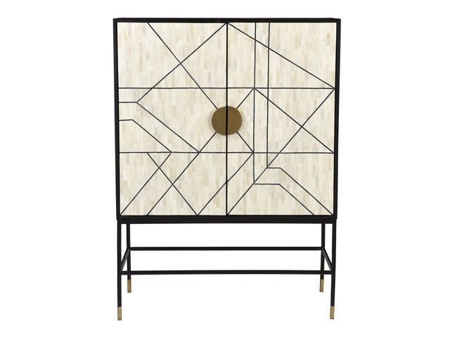 Shaws Cream/Black Cabinet - Ornate Home