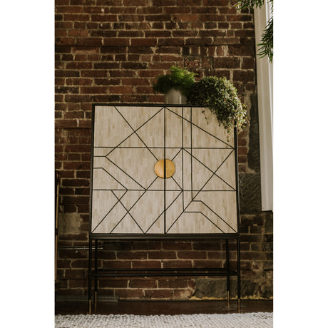 Shaws Cream/Black Cabinet - Ornate Home