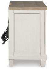 Shaybrock Antique White/Brown Queen Panel Bed, Dresser, Mirror and Nightstand (Online Special Price) - Ornate Home