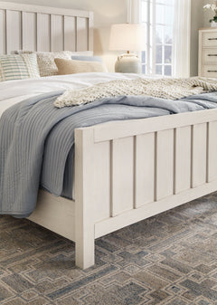 Shaybrock Antique White Queen Panel Bed - Ornate Home