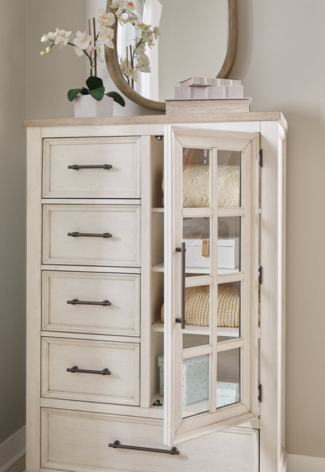 Shaybrock White Door Chest - Ornate Home