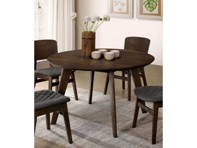 Shayna Walnut Round Dining Table - Ornate Home