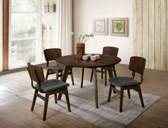 Shayna Walnut Round Dining Table - Ornate Home