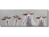 Sheep Salon: Eccentric Flock Hand-painted Canvas w/Hair Wall Art - Ornate Home