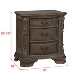 Sheffield Antique Gray Nightstand - Ornate Home