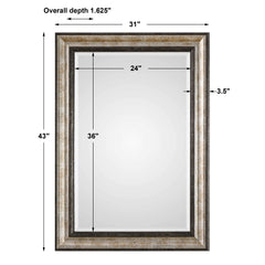 Shefford Antiqued Silver Mirror - Ornate Home
