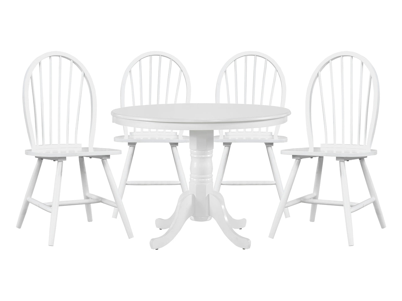 Shelby White 5-Piece Dining Table Set - Ornate Home