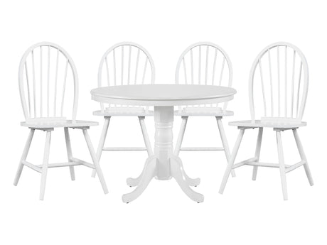 Shelby White 5-Piece Dining Table Set - Ornate Home