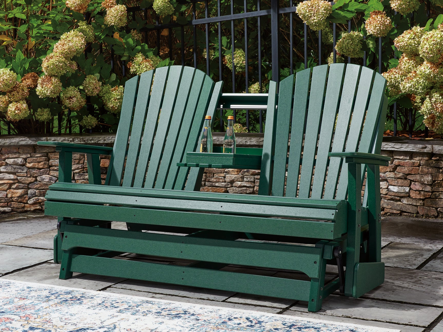 Shell Beach Green Loveseat Glider - Ornate Home