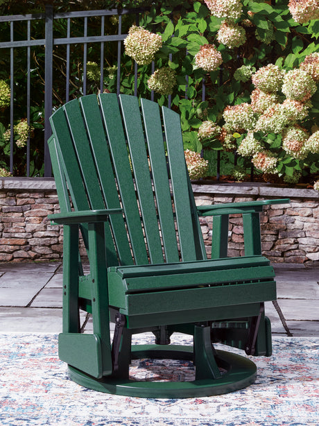 Shell Beach Green Swivel Glider Chair - Ornate Home