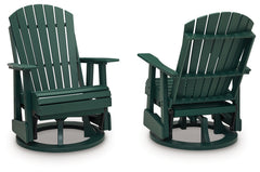 Shell Beach Green Swivel Glider Chair - Ornate Home