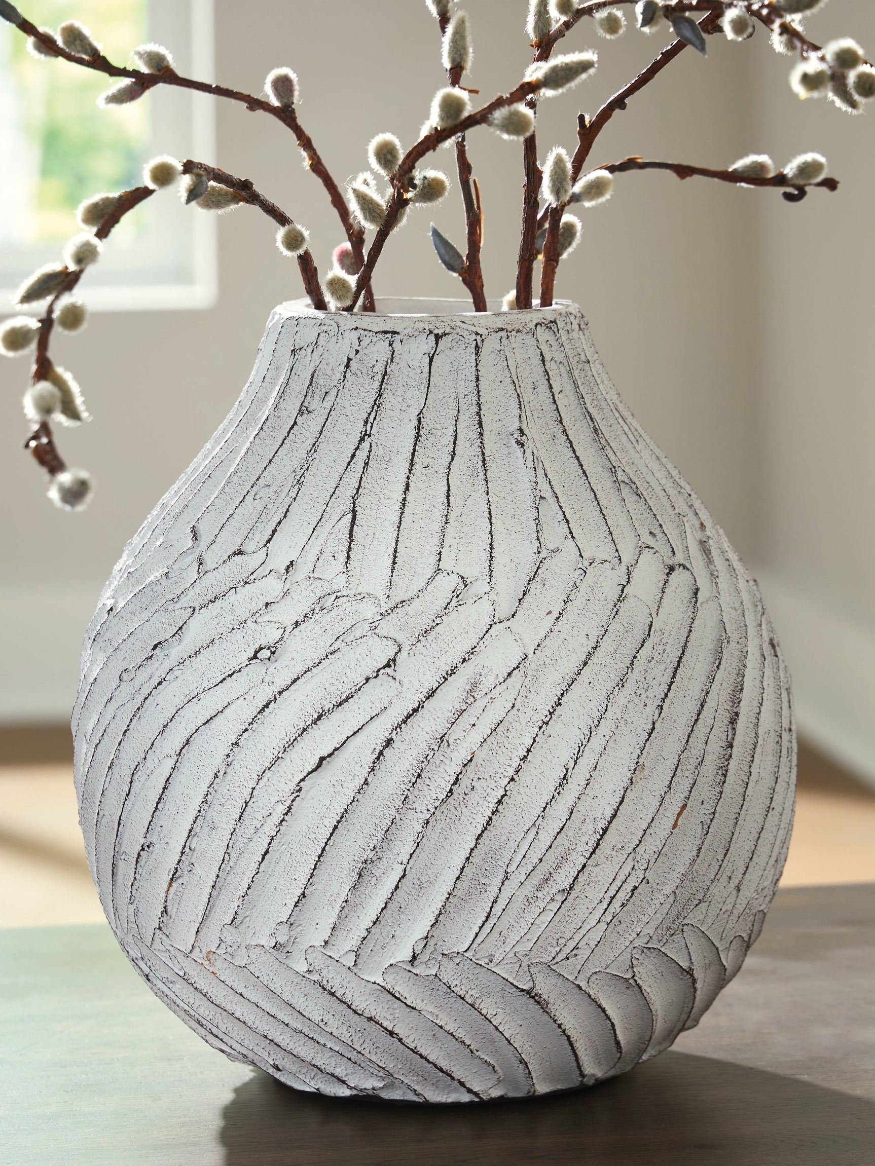 Shelvie Distressed White Vase (Online Special Price) - Ornate Home