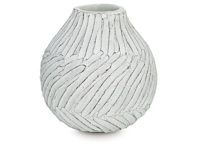 Shelvie Distressed White Vase - Ornate Home