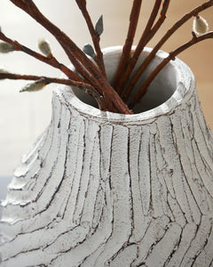 Shelvie Distressed White Vase - Ornate Home