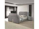 Shelyn Gray/Chrome Eastern King Bed - Ornate Home