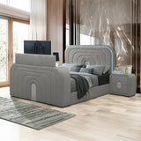 Shelyn Gray/Chrome Eastern King Bed - Ornate Home